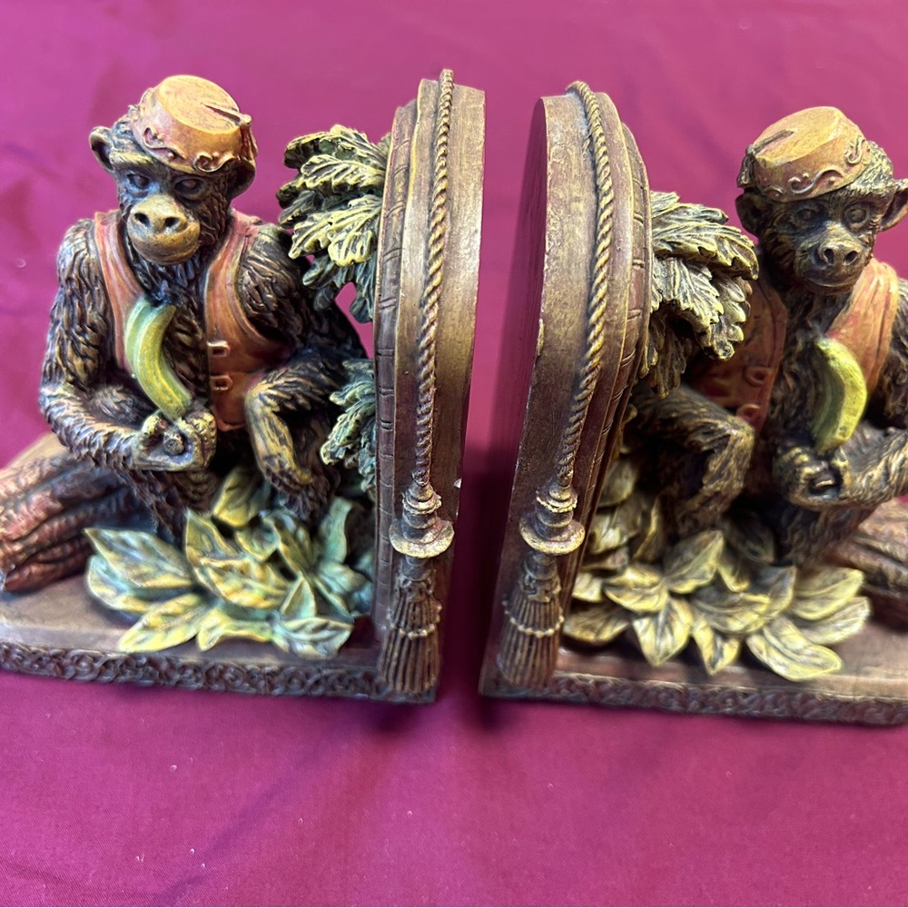 Vintage Monkey Bookends